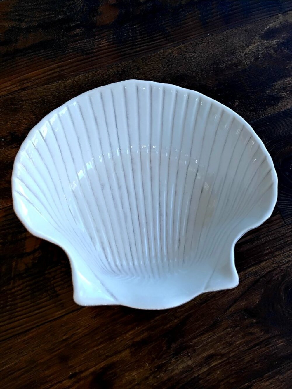 Roscher & Co. Earthenware Nautical Ceramic Ribbed Sea Shell Bowl